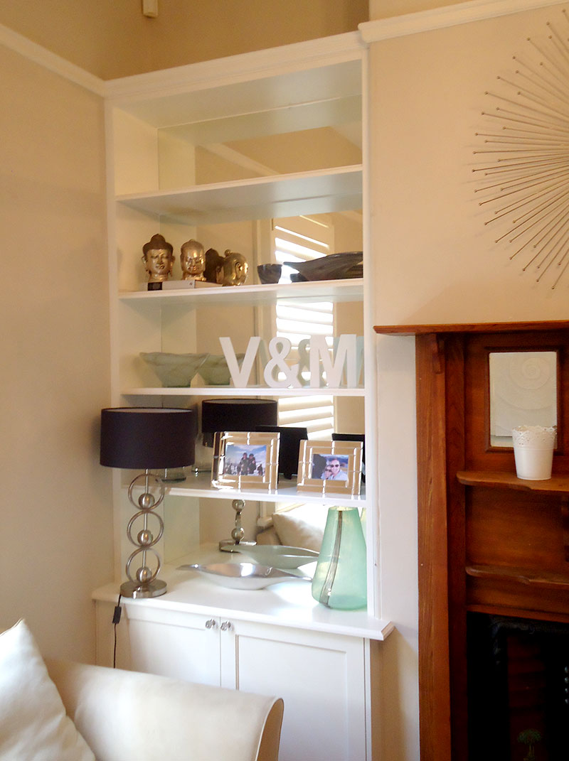 Custom joinery book shelf