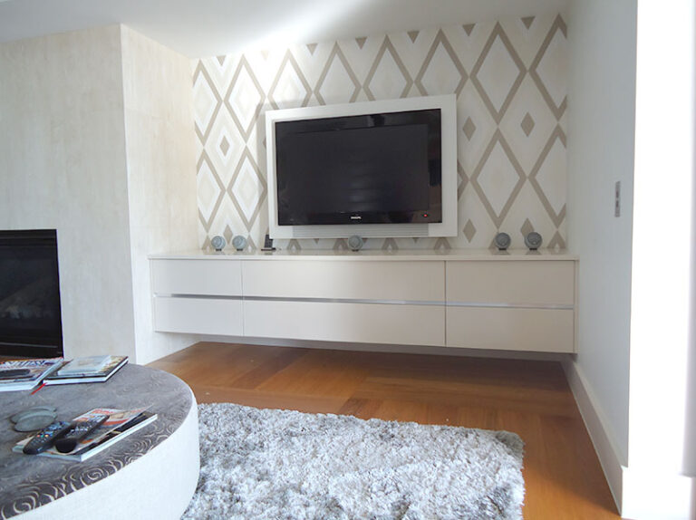 custom joinery for tv with draws