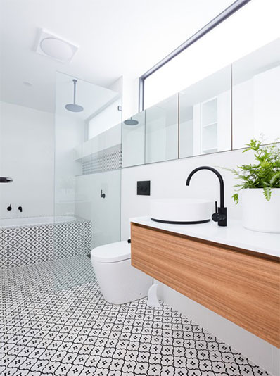 Bathroom with floating vanity