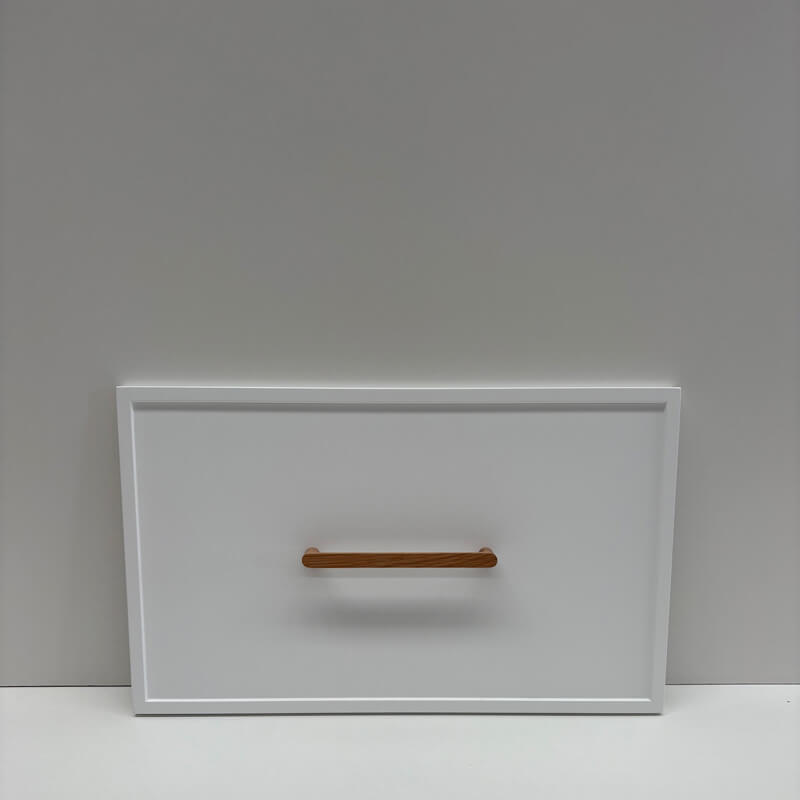 Front drawer face with handles